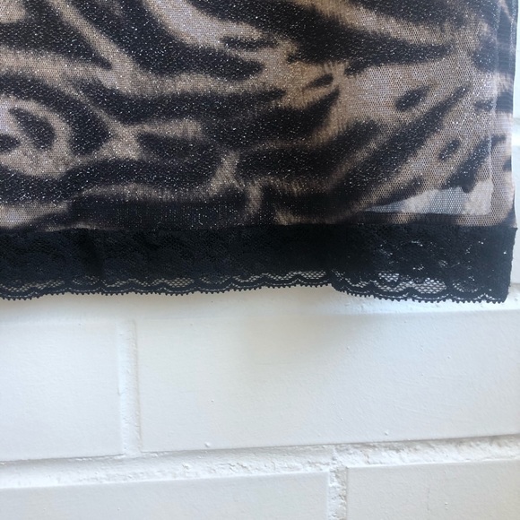 Lurex Animal print midi skirt with lace detail - Picture 5 of 11